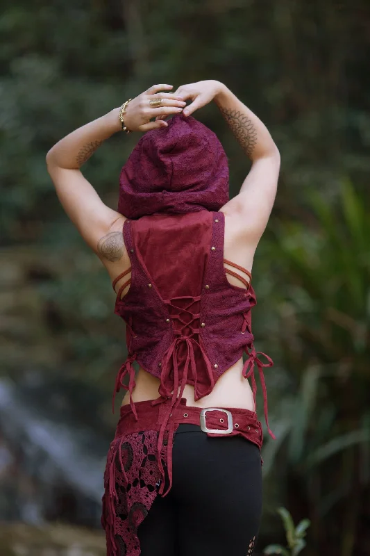 women's tops for those who love to mix and match prints and patternsAurora Vest - Red Wine