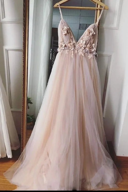 women's versatile dressesSimple sweetheart neck tulle lace long prom dress, tulle evening dress gh2284