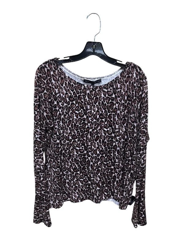 cropped women's topsTop Long Sleeve By White House Black Market In Animal Print, Size: L