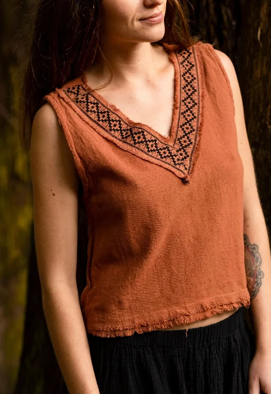 women's tops for cocktail partiesFlorentine Top - Light Rust