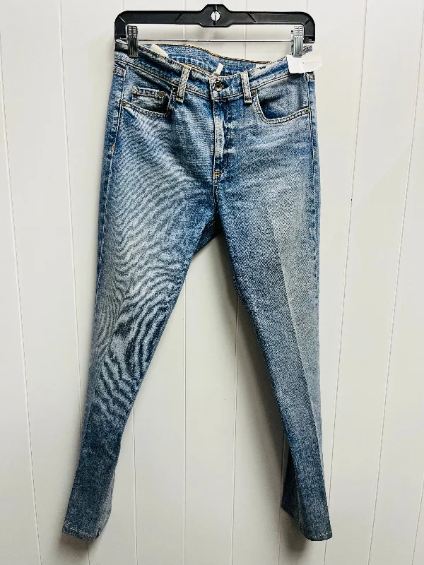 women's denim jeans with zipper-fly closureJeans Skinny By Rag & Bones Jeans In Blue Denim, Size: 4