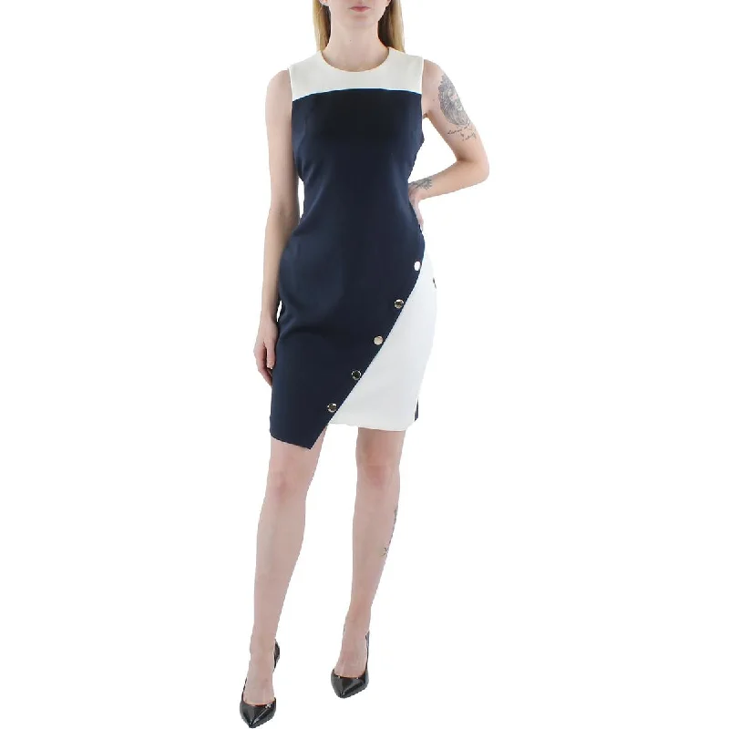 Retro DressTommy Hilfiger Womens Petites Sleeveless Asymmetric Bodycon Dress