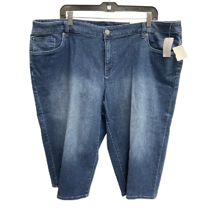 women's denim jeans for apple-shaped bodiesJeans Cropped By Cj Banks In Blue, Size: 22