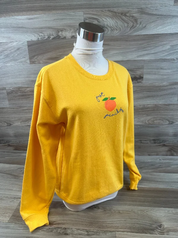 women's tops with embroidery detailsTop Long Sleeve By Clothes Mentor In Orange & Yellow, Size: S