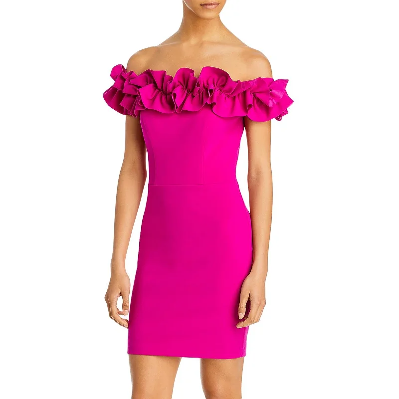 Ball Gown DressAqua Womens Ruffled Above Knee Bodycon Dress