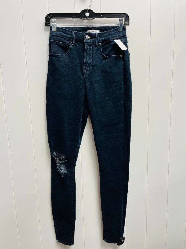 women's denim jeans with lace trimJeans Skinny By Good American In Blue Denim, Size: 2