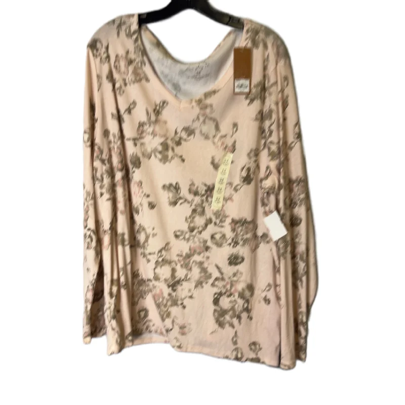 women's tops for those who want to wear pieces that are both comfortable and stylishTop Long Sleeve Basic By Sonoma In Pink, Size: 3x