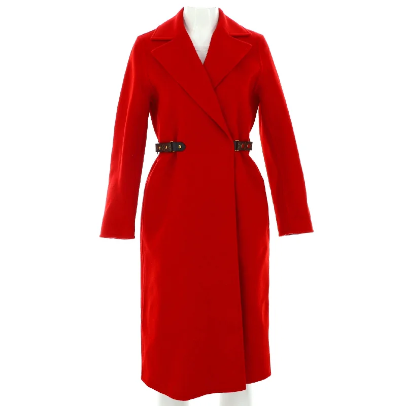 women's coats for maximalist fashion loversWomen's Long Wrap Monogram Belt Coat Wool Blend