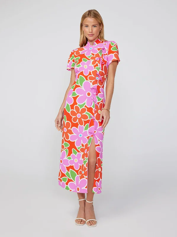 women's mother of the bride dressesLeia Floral Print Midi Dress