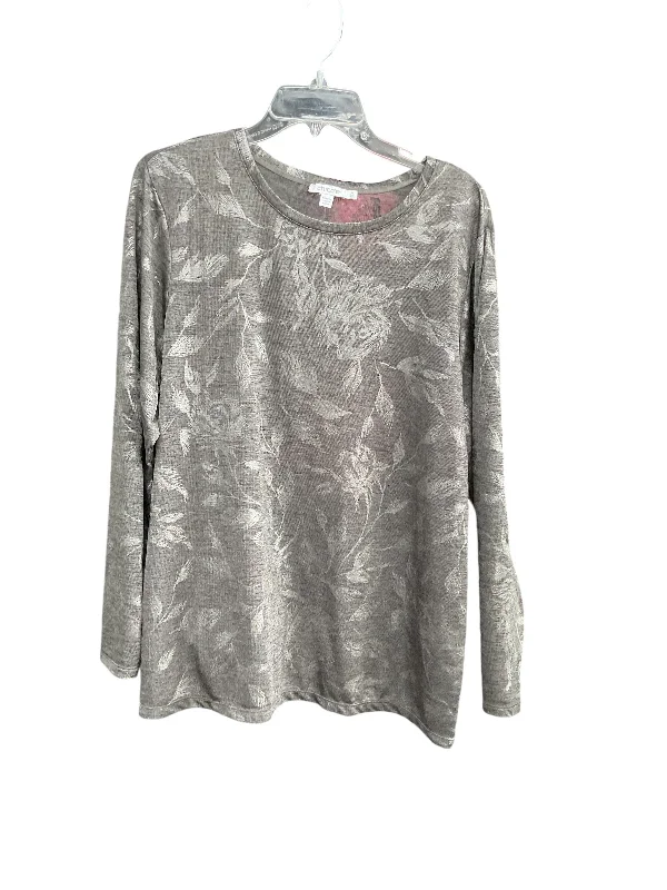 chic women's tops for everyday wearTop Long Sleeve By Chicos In Grey, Size: Xxl