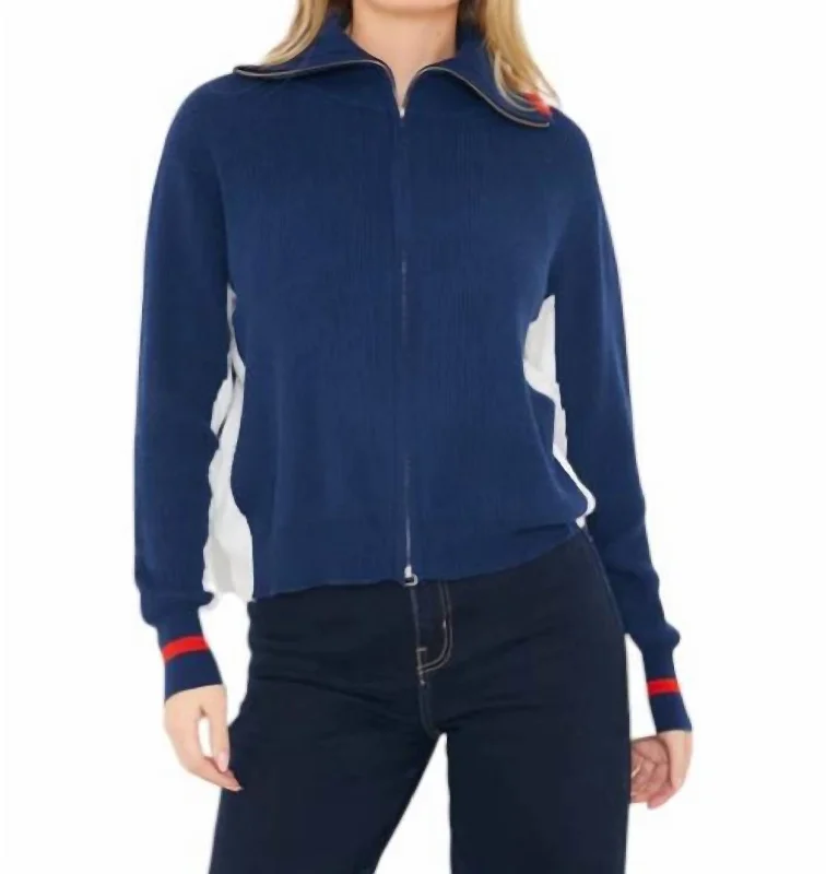 women's coats with liningSporty Zip Through Jacket In Hello Sailor