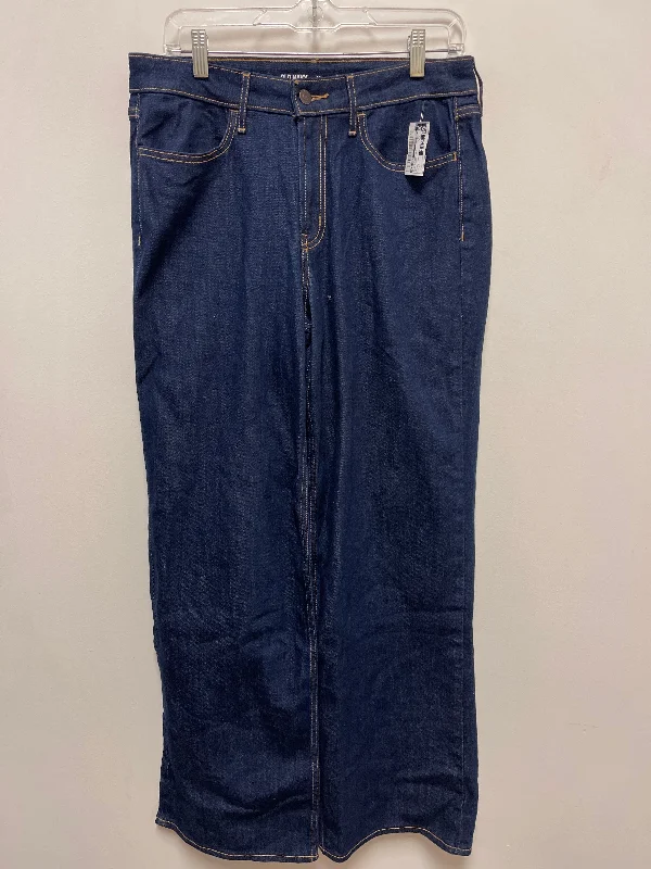 women's denim jeans with raw hemsJeans Wide Leg By Old Navy In Blue Denim, Size: 10