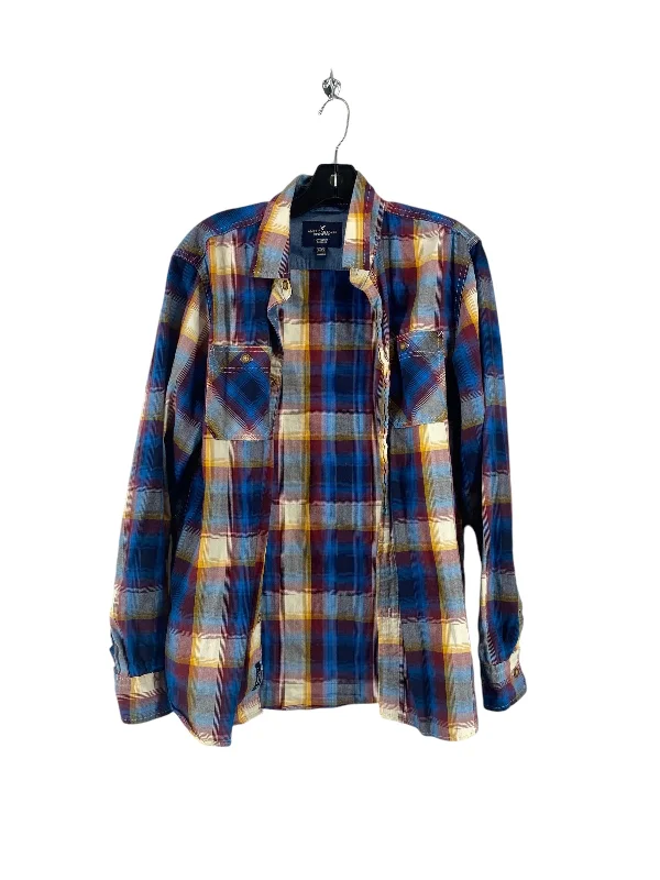 women's tops for statement-making outfitsTop Long Sleeve By American Eagle In Plaid Pattern, Size: S