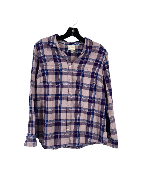 women's tops for those who seek both style and comfortTop Long Sleeve By St Johns Bay In Plaid Pattern, Size: M