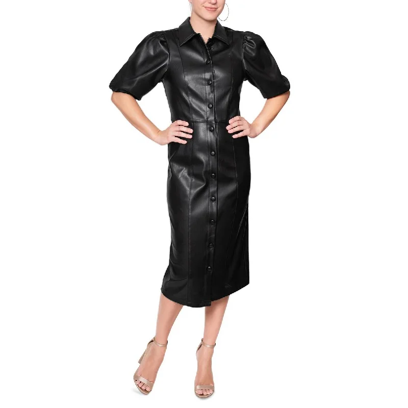 women's handmade dressesRachel Rachel Roy Womens Faux Leather Midi Dress