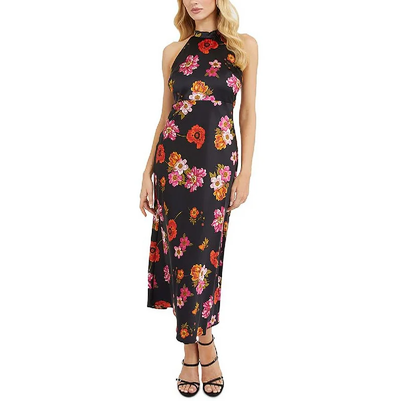 women's ethical fashion dressesGuess Womens Midi Floral Print Halter Dress