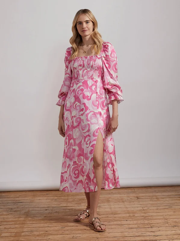 Wrap DressJolene Pink Floral Swirl Midi Dress