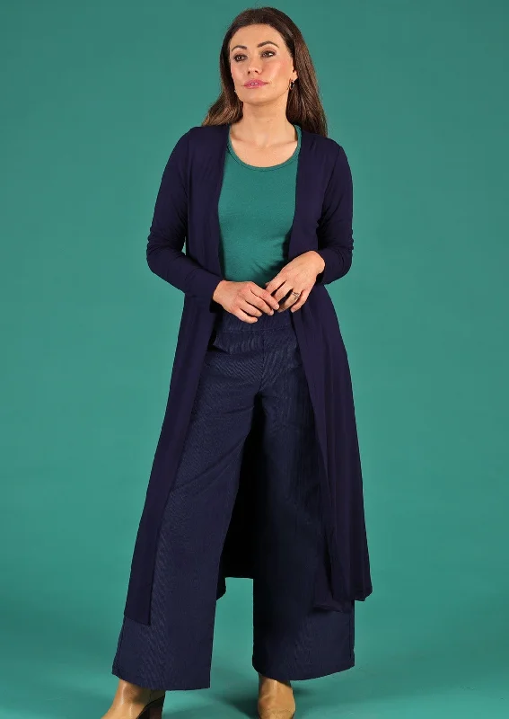 women's coats for hikingDuster Jersey Jacket Navy Blue