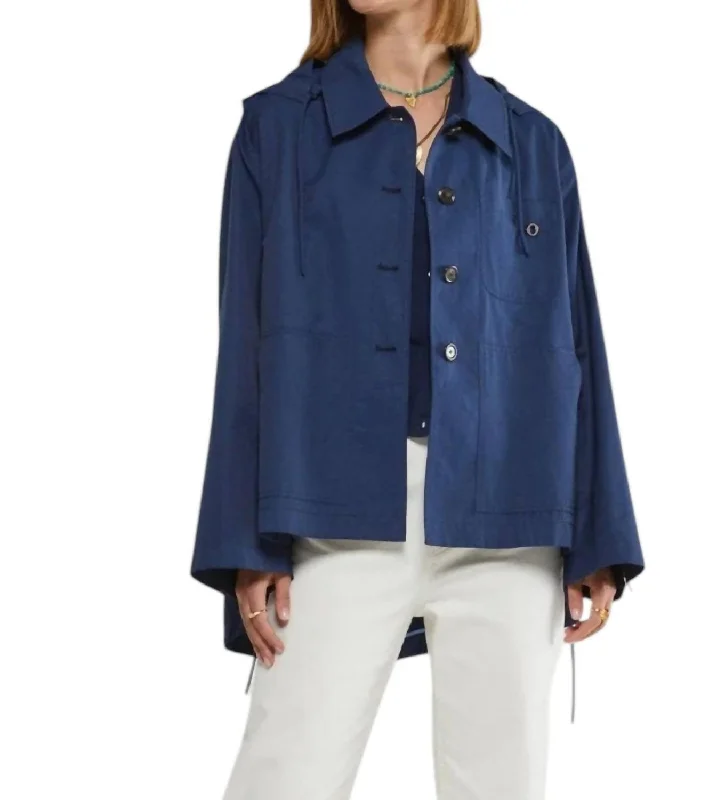 women's bomber jackets and coatsShort Raincoat In Blue