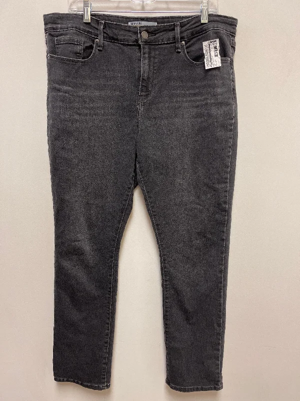 women's denim jeans with lace trimJeans Straight By Levis In Grey Denim, Size: 14