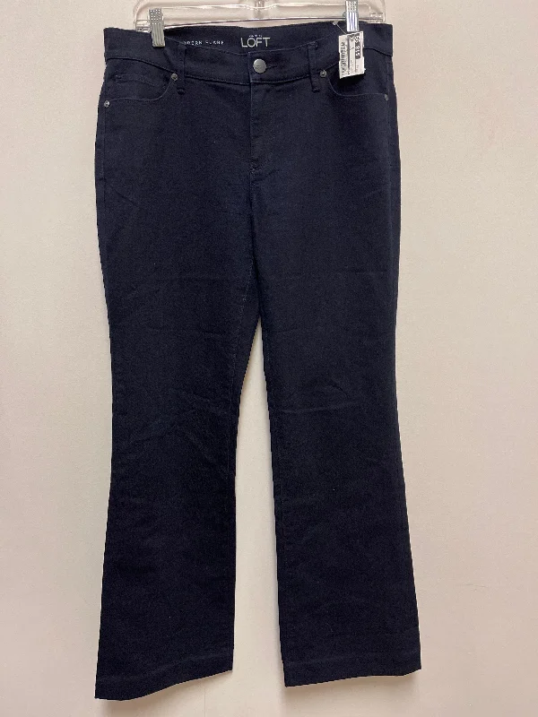 women's cropped denim jeansJeans Flared By Loft In Blue Denim, Size: 10