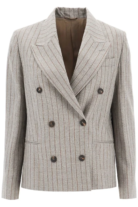 vegan women's coats (fur-free options)Brunello Cucinelli Women's Double-Breasted Mouliné P