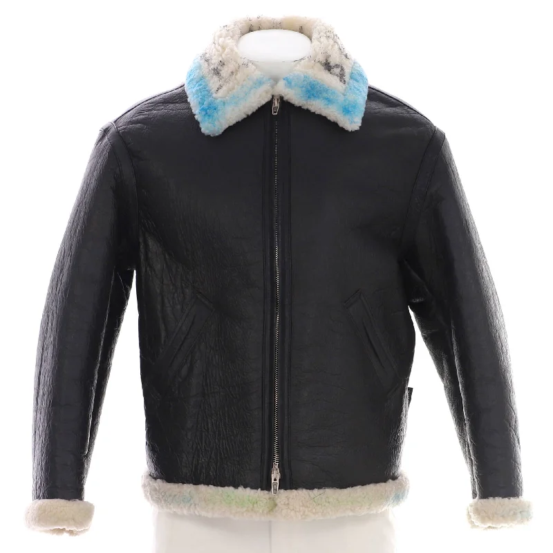 women's coats for fashion-conscious professionalsGraffiti Zip Jacket Leather and Shearling