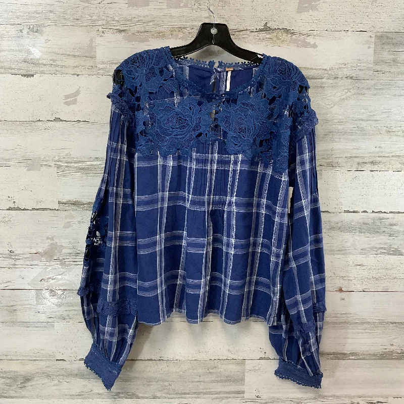 women's tops for summer festivalsTop Long Sleeve By Free People In Blue, Size: L