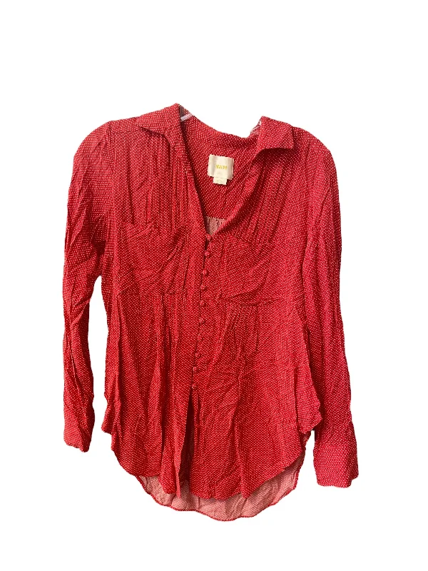 women's tops for those who love to shop for unique findsTop Long Sleeve By Maeve In Red, Size: S