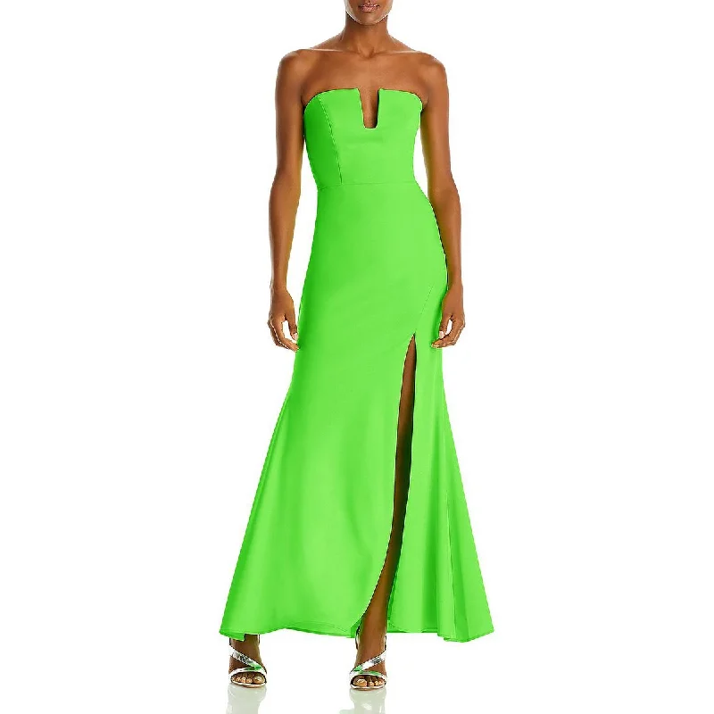 Chiffon DressAqua Womens Strapless Formal Evening Dress