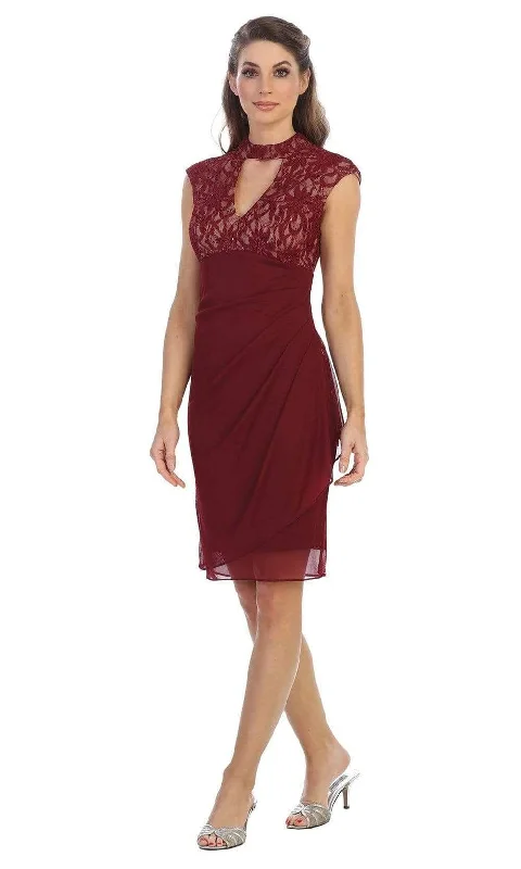 women's travel dressesShail K - 1097SC Keyhole Front Empire Midi Dress