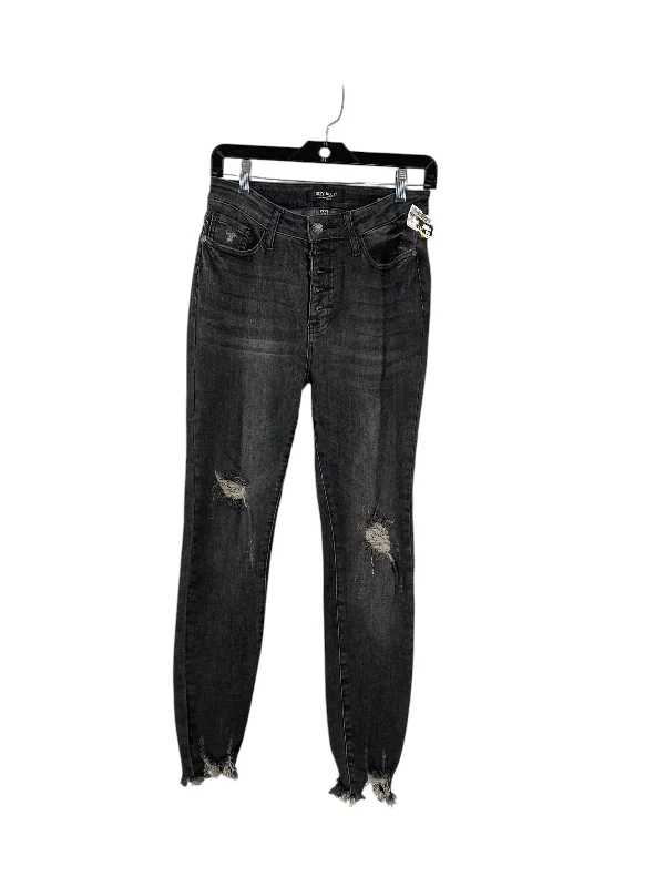 women's denim jeans with patchesJeans Skinny By Judy Blue In Black, Size: 4