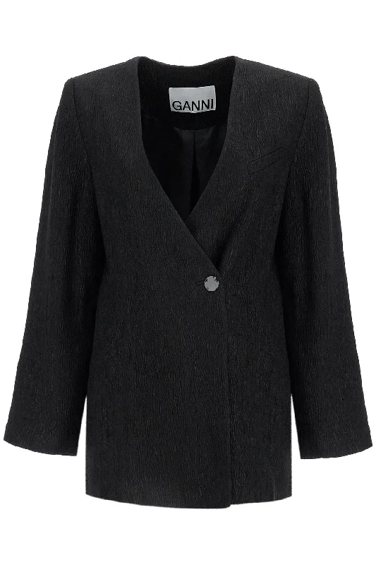 women's coats for hourglass figuresGanni Women's "Boxy Crepe Stretch Bl