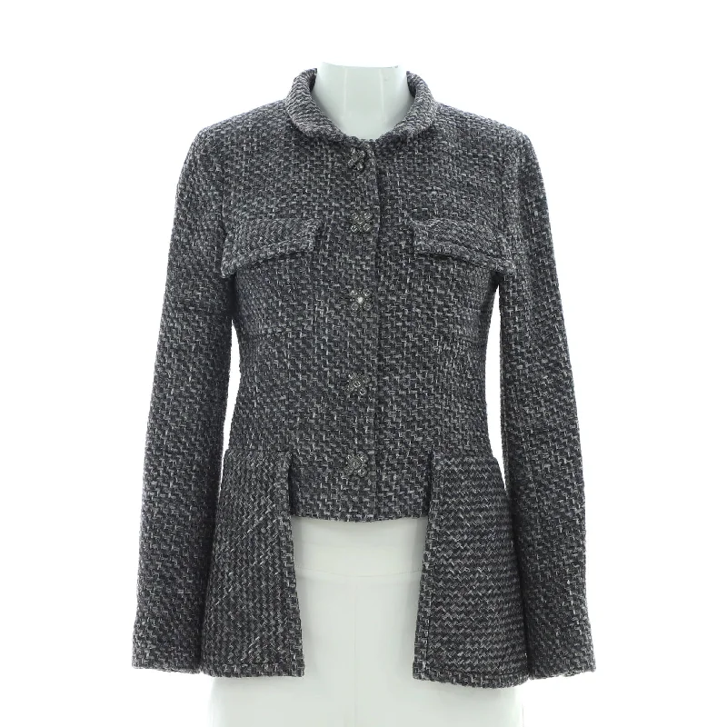 women's trench coatsWomen's Two Pocket Stand Collar Jacket Tweed