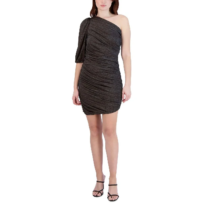 Evening DressBCBGeneration Womens Metallic Ruched Bodycon Dress