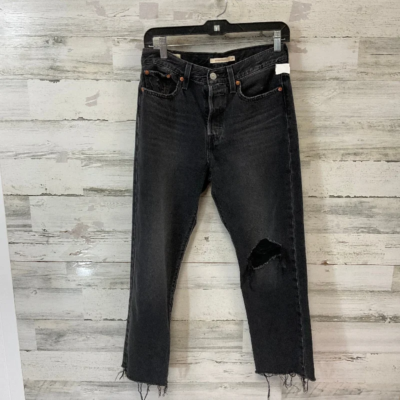 women's denim jeans for winterJeans Straight By Levis In Black Denim, Size: 6