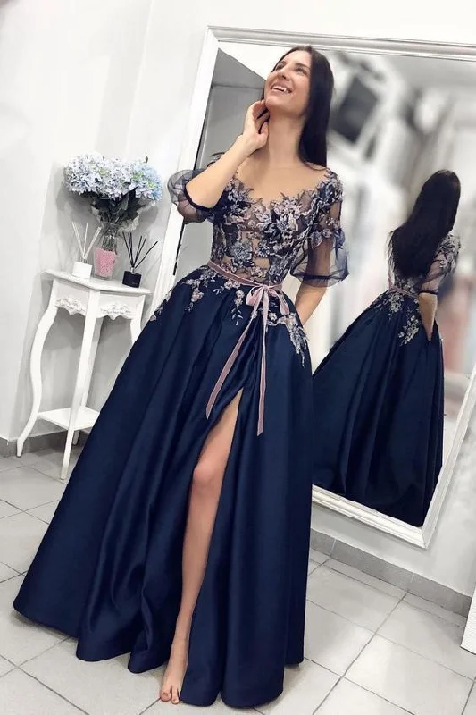 Fit-And-Flare DressCharming V-Neck Appliques Prom Dresses,Long Prom Dresses,Green Prom Dresses, Evening Dress Prom Gowns, Formal Women Dress,Prom Dress gh2433