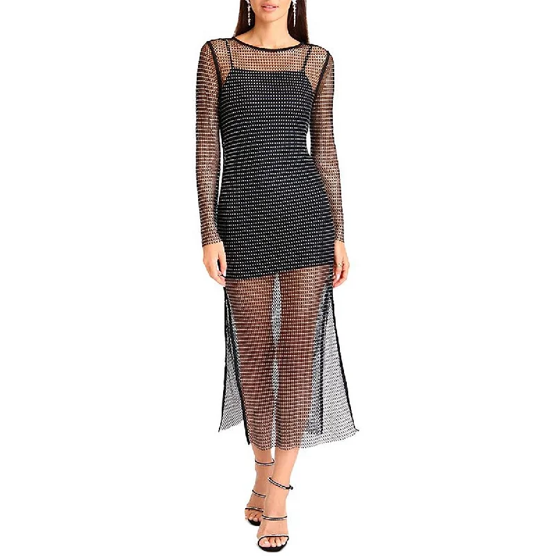 Casual DressAvec Les Filles Womens Fishnet Tea-Length Bodycon Dress