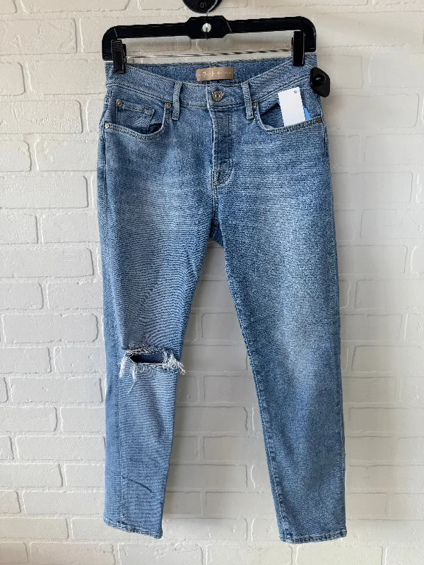 women's denim jeans for a bohemian lookJeans Straight By 7 For All Mankind In Blue Denim, Size: 2