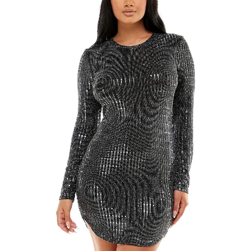 Wrap DressB. Darlin Womens Juniors Metallic Long Sleeves Bodycon Dress