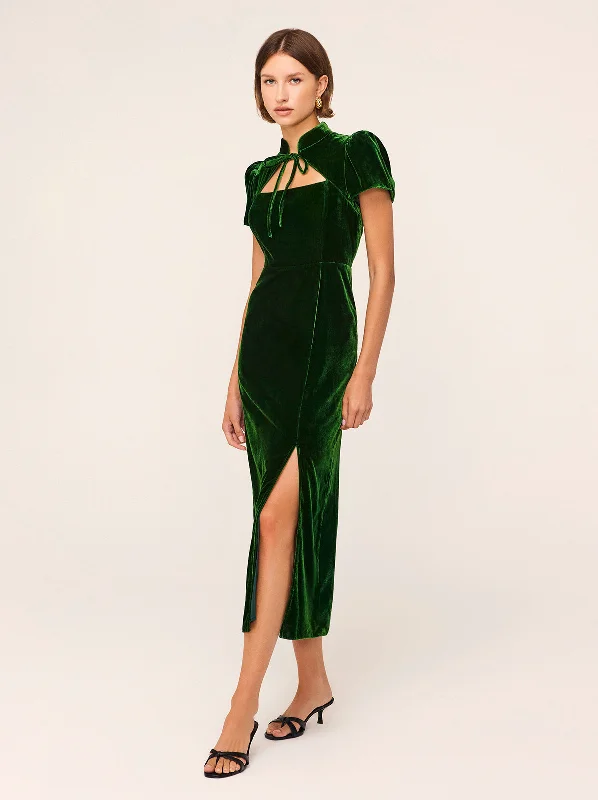 Casual DressCarmella Green Velvet Midi Dress