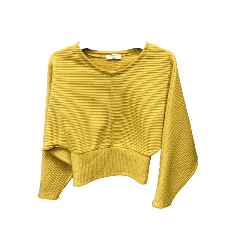 women's tops for those who appreciate subtle and muted tonesTop Long Sleeve By Babaton In Yellow, Size: Xs