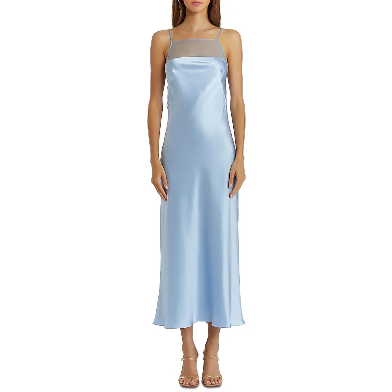 Fit-And-Flare DressAmanda Uprichard Womens Silk Below Knee Midi Dress