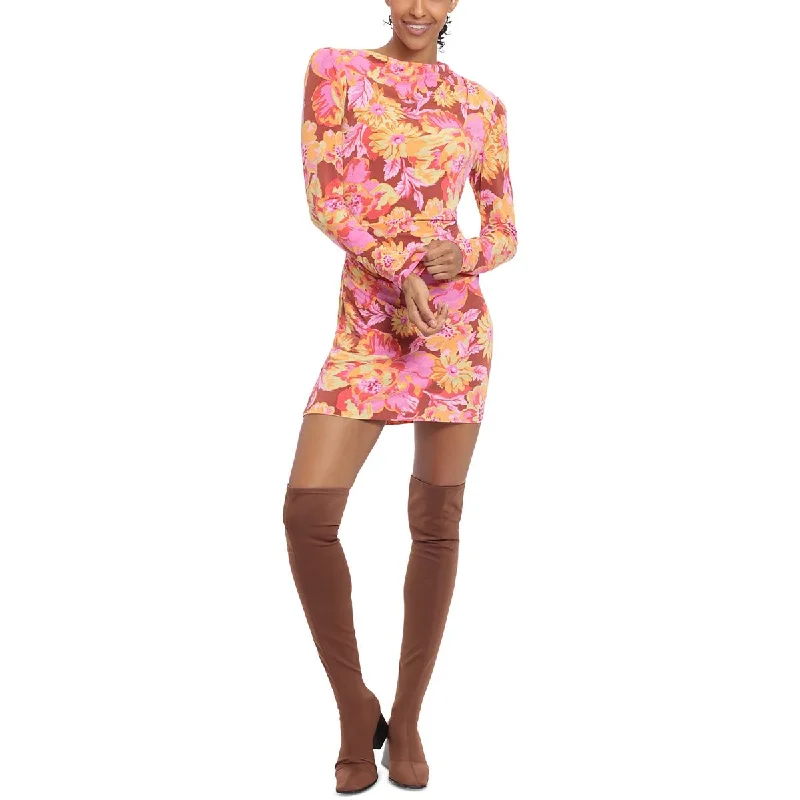 women's club dressesDonna Morgan Womens Printed Gathered Bodycon Dress