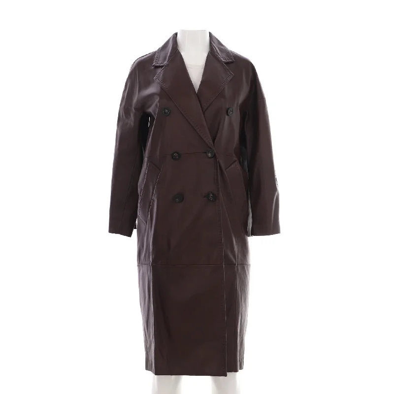 women's coats with Victorian-era influencesWomen's Ussuri Double Breasted Coat Leather