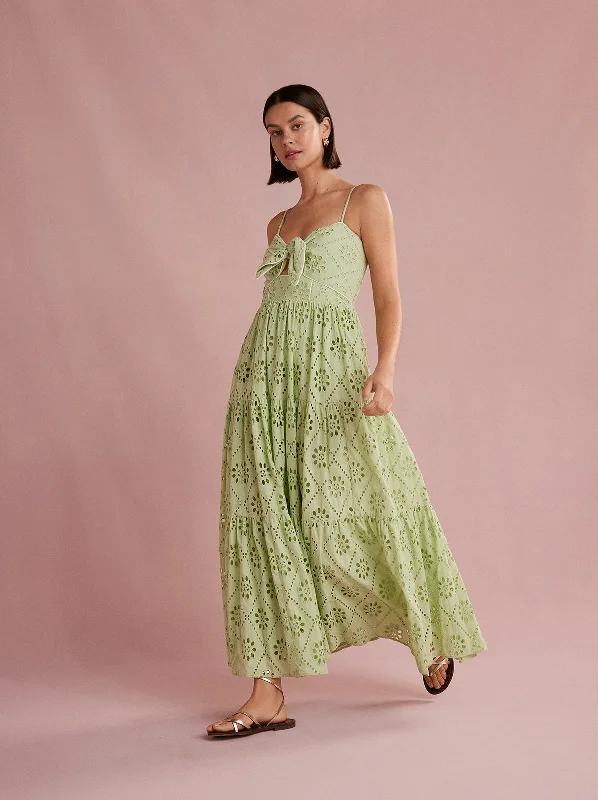 Asymmetric DressImmy Pistachio Broderie Midi Dress