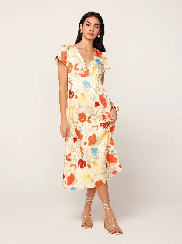 Striped DressEffie Pastel Floral Jacquard Midi Dress