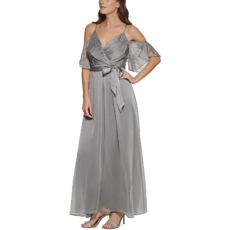 women's midi dressesDKNY Womens Chiffon Cold Shoulder Evening Dress