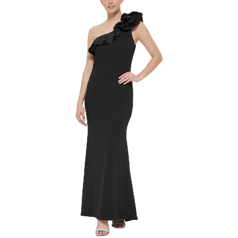 Ruffle DressJessica Howard Womens One Shoulder Rosette Evening Dress