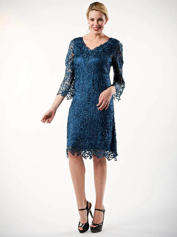 women's maximalist dressesSoulmates C903 - Sheer Crochet Lace Midi Dress